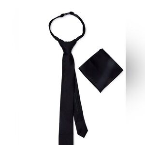 🔴 3/$12 Wonder Nation Boys’ Classic Black Tie‎ and Pocket Square Set! NEW!